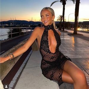 B The Label
Black Crochet Keyhole Dress